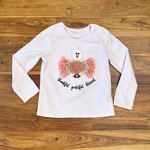Truly Me Pink Long Sleeve Tee with Turkey Design